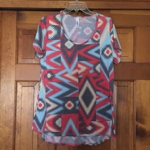 LuLaRoe Perfect Tee Large Tribal Print